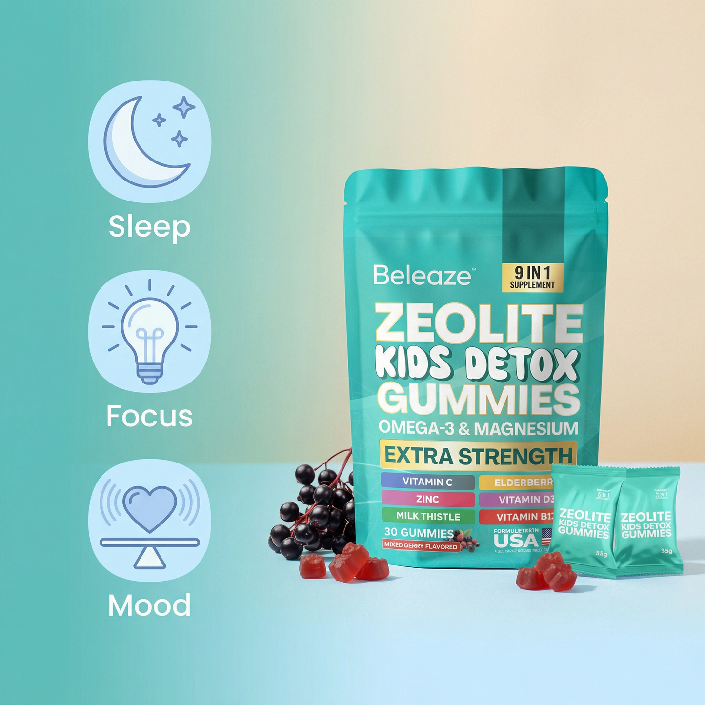 Beleaze Detox Gummies – Plant-Based Gelatin